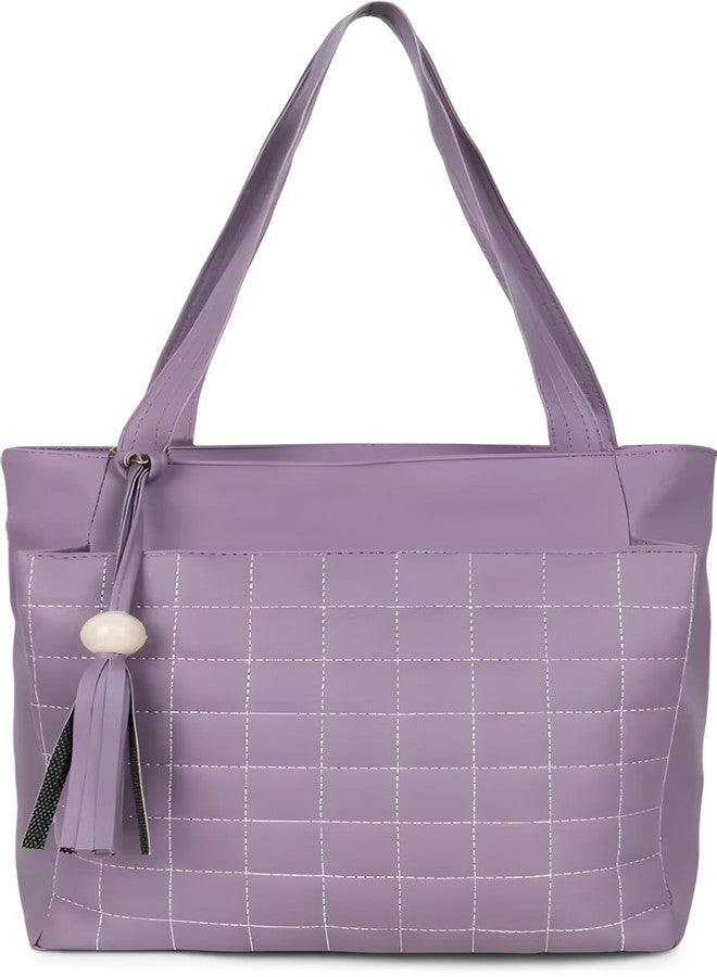 Nexeura Women’s Stylish Handbag - Leather Shoulder Bag, Trendy Designer Purse, Casual & Party Use, Spacious Tote Bag with Zipper, Lightweight Crossbody Bag for Daily Use (PURPLE) - Image 1