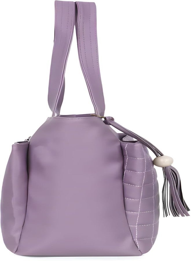 Nexeura Women’s Stylish Handbag - Leather Shoulder Bag, Trendy Designer Purse, Casual & Party Use, Spacious Tote Bag with Zipper, Lightweight Crossbody Bag for Daily Use (PURPLE) - Image 3