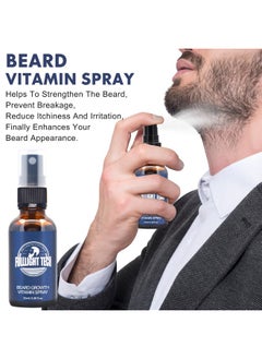 FULLLIGHT TECH Beard Kitbeard Grooming Kit For Men Wbeard Vitamin Spraybeard Oilbalmwashbrushcombscissorsmens Beard Care Gifts For Men Husband Boyfriend Dadvalentines Day Gifts For Him  - Image 2