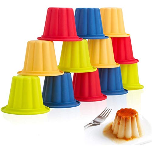 Webake Jello Shot Cups Silicone Popover Pan Pudding Baking Cup Nonstick Muffin Cupcake Liner 12 Pack - Image 1