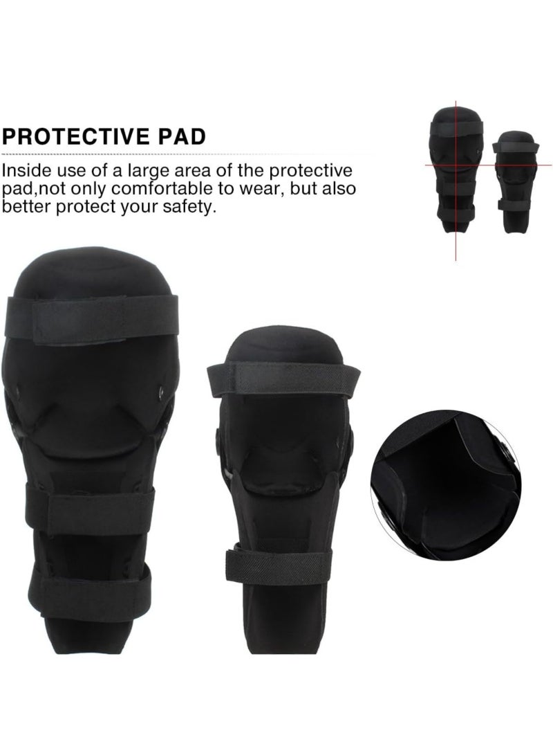 GloGlim 4Pcs Motorcycle Protective Gear Set – Adjustable Knee & Elbow Shin Guards, Impact-Resistant PE Shell with Breathable EVA Padding, Safety Armor Kit for Motocross, Biking, and Skating (Black) - Image 4