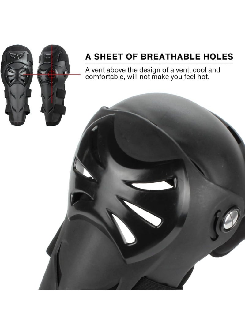 GloGlim 4Pcs Motorcycle Protective Gear Set – Adjustable Knee & Elbow Shin Guards, Impact-Resistant PE Shell with Breathable EVA Padding, Safety Armor Kit for Motocross, Biking, and Skating (Black) - Image 5