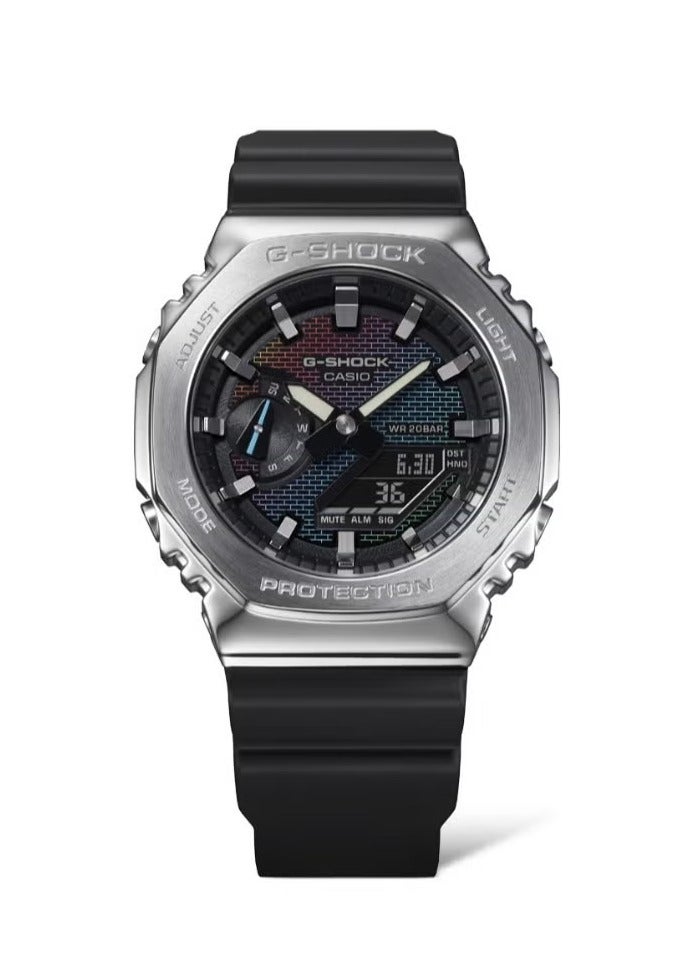 شوك ساعة كاسيو جي شوك للرجال رينبو بريك وول GM-2100RW-1A أنالوج-رقمي ثماني الأضلاع - Image 5