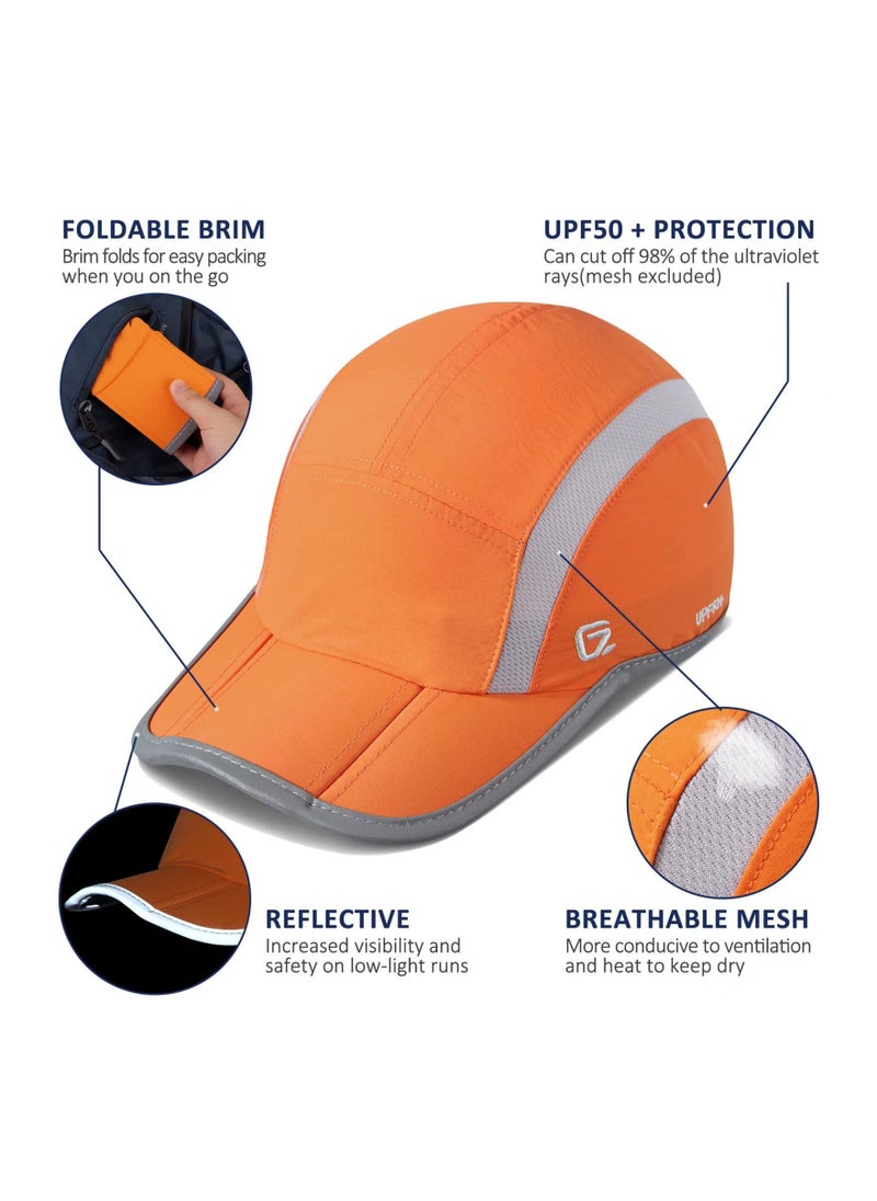 SYOSI - Men Women Baseball Cap, Reflective Folding Outdoor Hat Adjustable Unstructured Design UPF 50+ Sun Protection Sport Hats Unisex Baseball Cap - Image 1