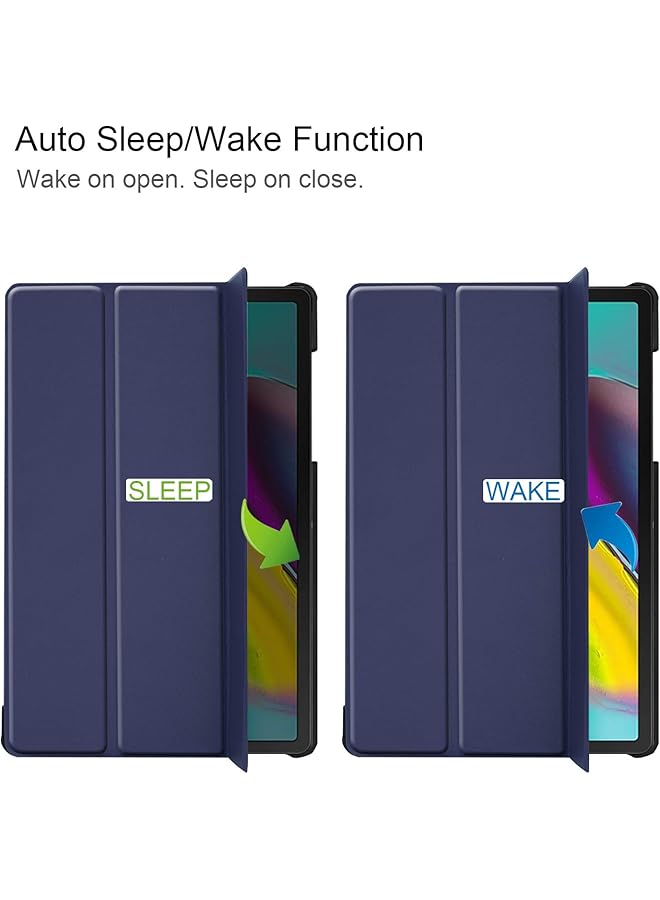 erorex Custer Case For Samsung Galaxy Tab S5E 10.5 T720 T725 - Ultra-Thin Pu-Leather Hard Shell Cover For Samsung Galaxy Tab S5E 10.5 T720 T725 - Blue - Image 3