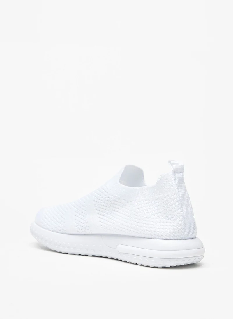 shoexpress Textured Slip On Sports Shoes with Pull Tab Detail
