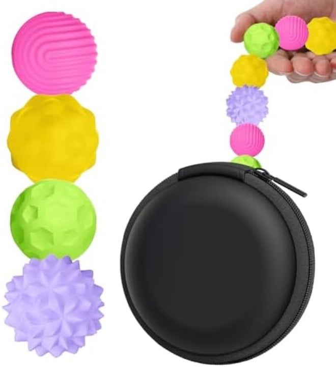 BUSOHA Silicone Fidget Balls - 4 Pack Fidget Toys Adults Sensory Toys Stress Balls for Adults Teens Gifts for Calming,Autism and ADHD  Office