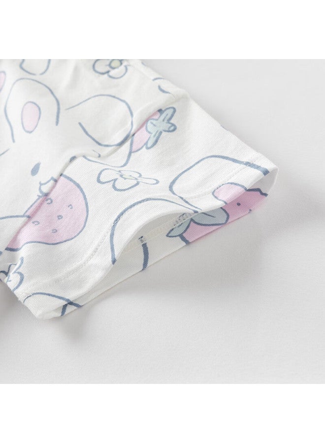 Dave & Bella David Bella Kids Short Sleeve T-shirt Girls Cotton Undershirt Summer Clothing Baby Girls Antibacterial Top - Image 3