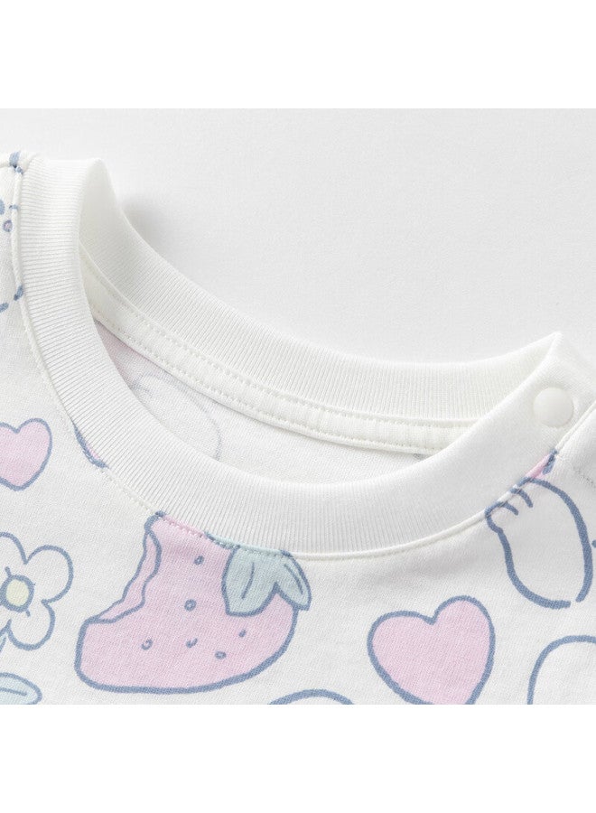 Dave & Bella David Bella Kids Short Sleeve T-shirt Girls Cotton Undershirt Summer Clothing Baby Girls Antibacterial Top - Image 1