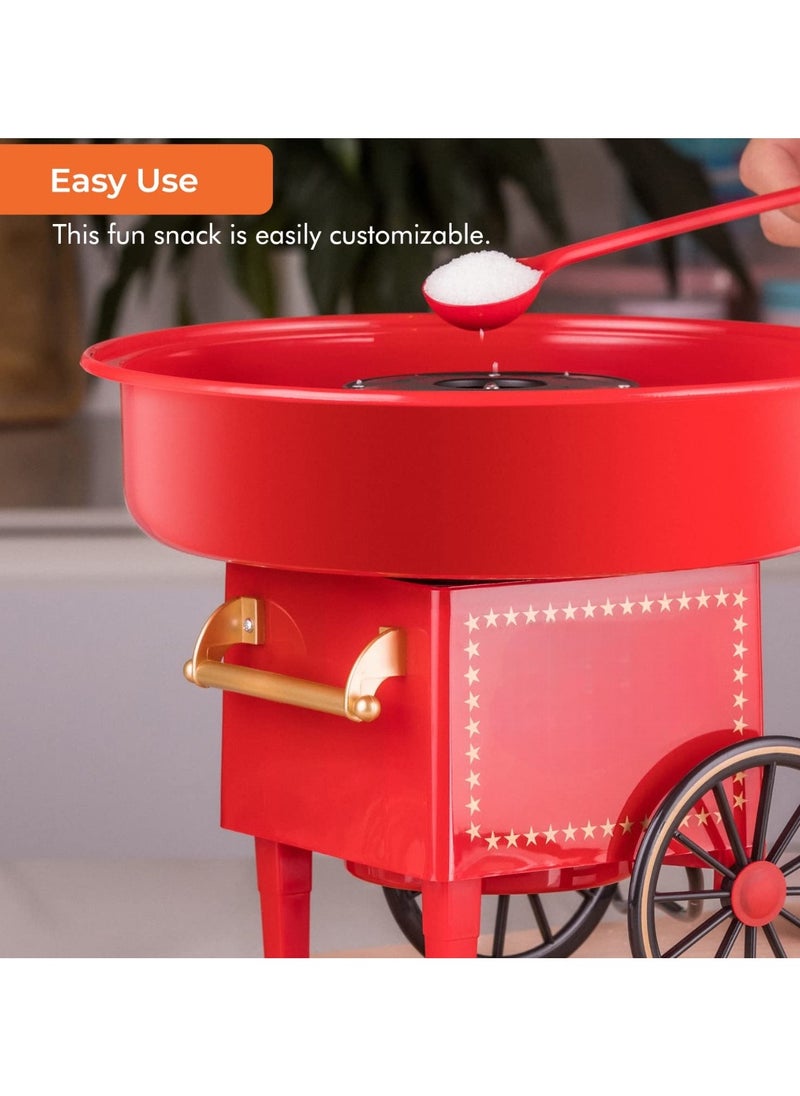 Generic - Cotton Candy Machine Kit - Red Retro Cotton Candy Maker, Effortless Home Sugar Candy Maker Machine with Comprehensive User-Friendly Guide, Ideal for Parties & Fun Gatherings - Image 1