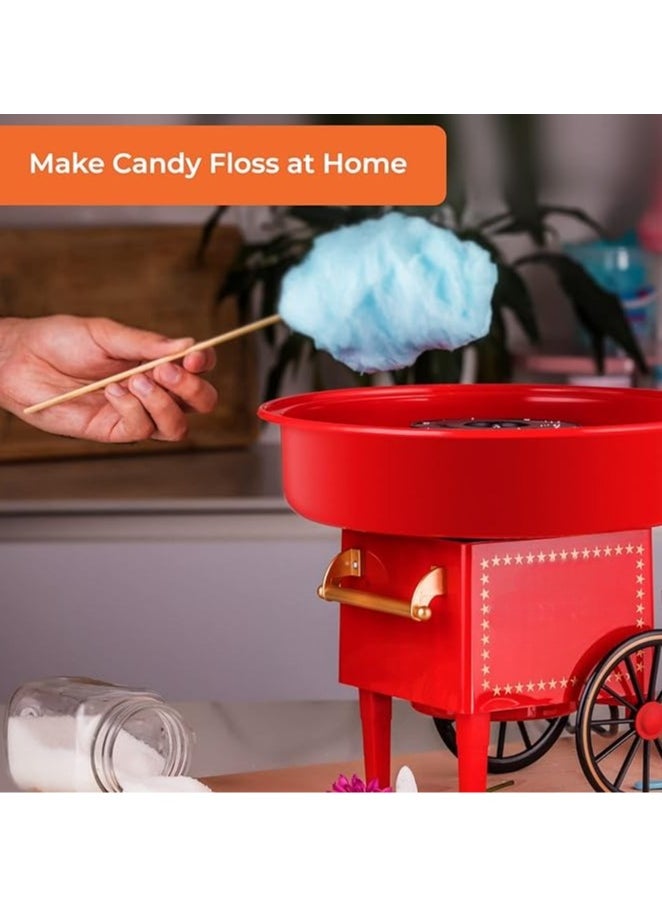 Generic - Cotton Candy Machine Kit - Red Retro Cotton Candy Maker, Effortless Home Sugar Candy Maker Machine with Comprehensive User-Friendly Guide, Ideal for Parties & Fun Gatherings - Image 1