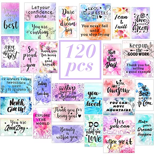 Outus 120 Pcs Motivational Encouragement Quote Cards Inspirational Kindness Appreciation Gratitude Business Encouragement Mini Note Cards 30 Styles 35 x 2 InchPositive Style - Image 1