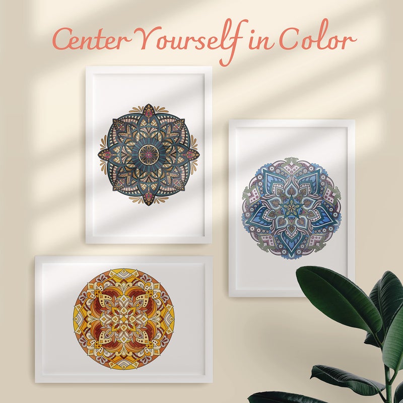ColorIt Mandalas Volume VI Spiral Bound Adult Coloring Book with 50 Mandala Patterns for Relaxation and Stress Relief - Includes Perforated Pages, Thick Paper, Hardback Covers, and Blotter Page - Image 2