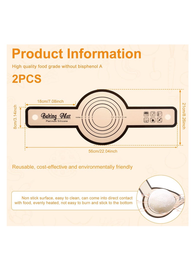 KASTWAVE 2Pcs Silicone Bread Sling, for Dutch Oven, Non-Stick & Easy Clean Reusable Silicone Bread Baking Mat, Reusable Sourdough Bread Sling Tear, Round Dough Drop Baking Mat, Even Heating Bread Baking Mats - Image 4