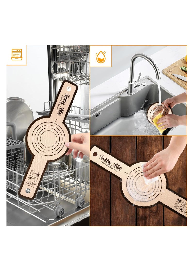 KASTWAVE 2Pcs Silicone Bread Sling, for Dutch Oven, Non-Stick & Easy Clean Reusable Silicone Bread Baking Mat, Reusable Sourdough Bread Sling Tear, Round Dough Drop Baking Mat, Even Heating Bread Baking Mats - Image 5