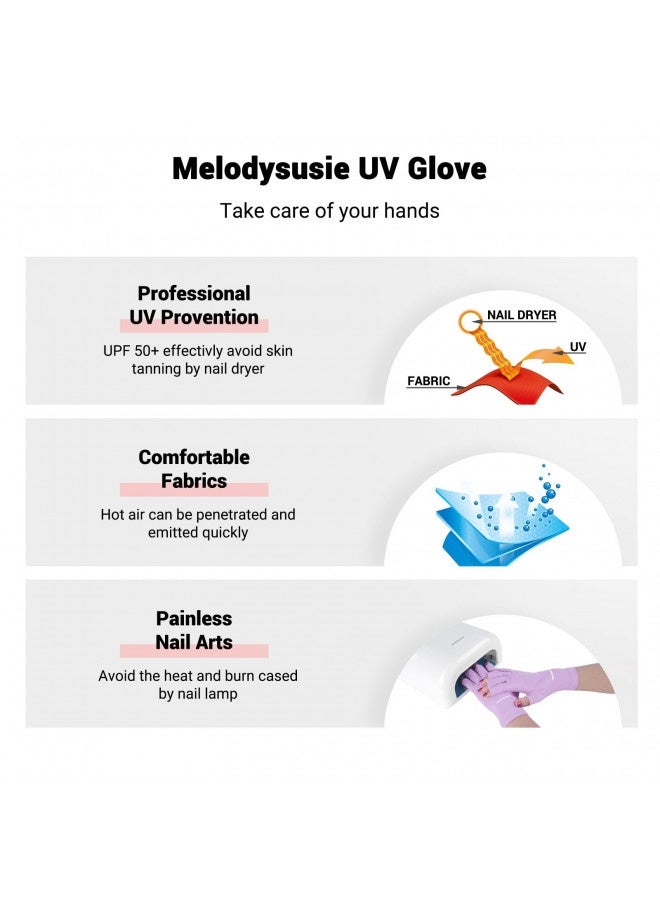 MelodySusie Melodysusie Uv Gloves For Gel Nail Lamp, Professional Upf50+ Uv Protection Gloves For Manicures, Nail Art Skin Care Fingerless Anti Uv Glove Protect Hands From Uv Harm (Purple)  - Image 1