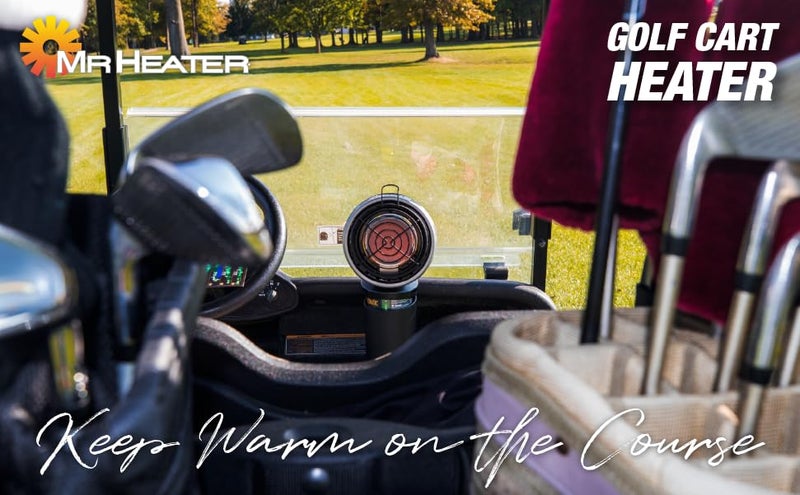 Mr. Heater Mr. Heater F242010 MH4GC 4000 BTU Golf Cart Heater, Wind-Resistant With ODS And Tip-Over Safety Switch & Cup Holder Adapter - Silver and Black  - Image 2