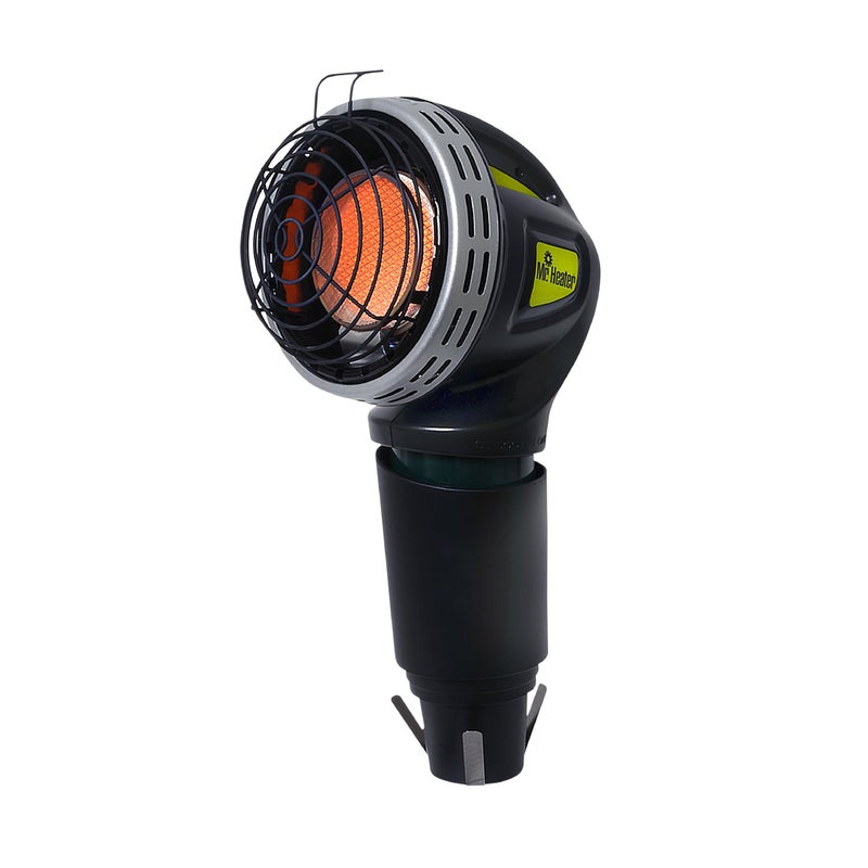 Mr. Heater Mr. Heater F242010 MH4GC 4000 BTU Golf Cart Heater, Wind-Resistant With ODS And Tip-Over Safety Switch & Cup Holder Adapter - Silver and Black  - Image 1