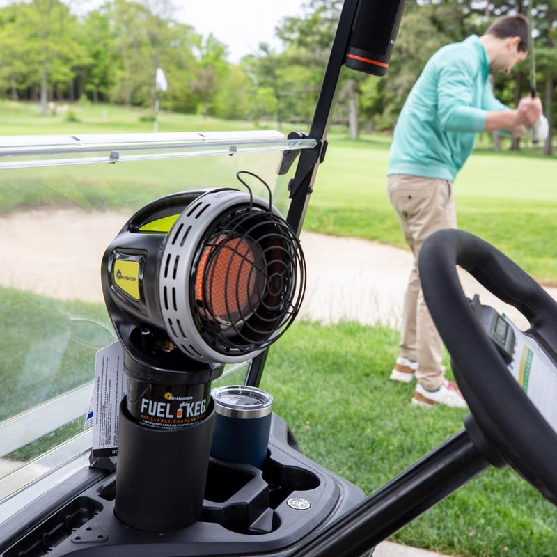 Mr. Heater Mr. Heater F242010 MH4GC 4000 BTU Golf Cart Heater, Wind-Resistant With ODS And Tip-Over Safety Switch & Cup Holder Adapter - Silver and Black  - Image 5