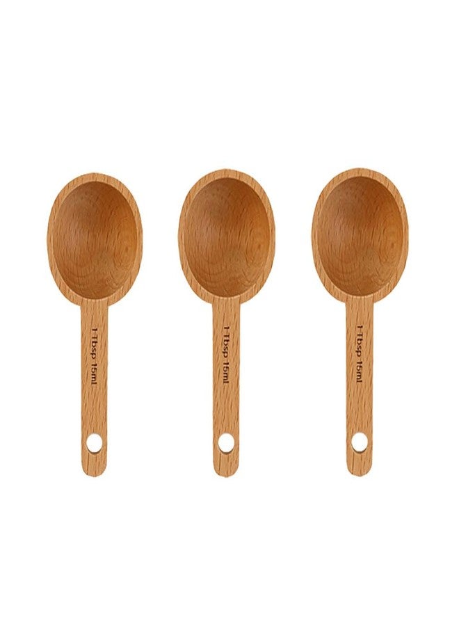 ccHuDE 3 Pcs Wood Coffee Scoops Wooden Table Spoons Tea Measure Scoops Ground Bean Spoons Small Wooden Scoopers for Home - Image 1