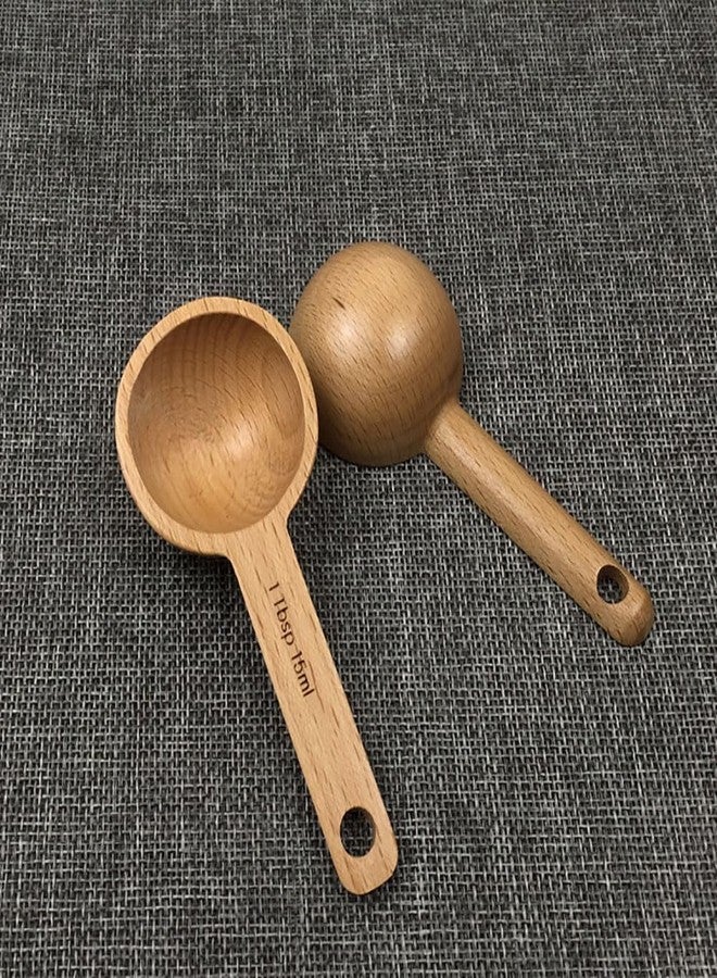 ccHuDE 3 Pcs Wood Coffee Scoops Wooden Table Spoons Tea Measure Scoops Ground Bean Spoons Small Wooden Scoopers for Home - Image 2