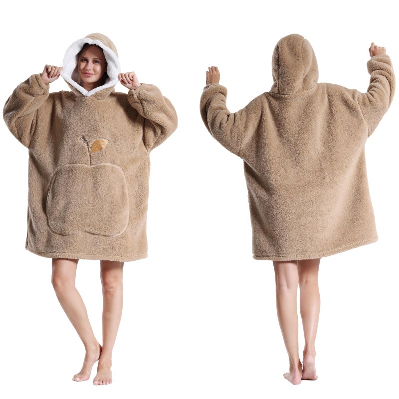 GoodtoU Wearable Blanket Hoodie for Women - Oversized Hooded Blanket for Adults Fluffy Plush Blanket Sweatshirt Warm Cozy Christmas Birthday Gifts for Mom Khaki - Image 2