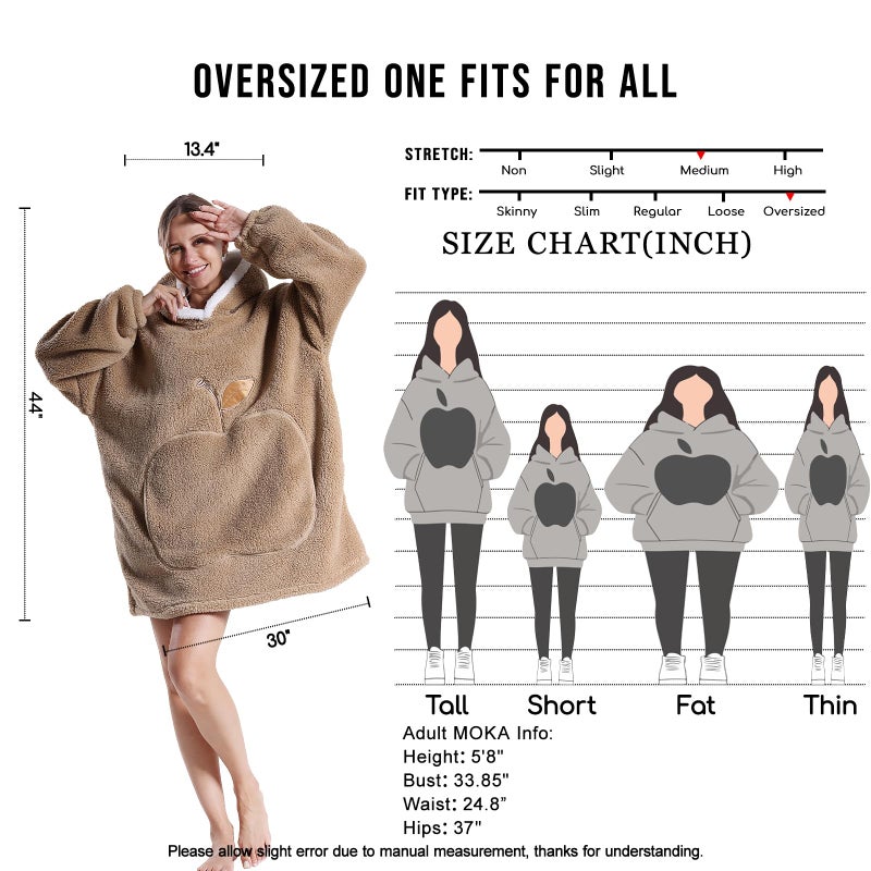 GoodtoU Wearable Blanket Hoodie for Women - Oversized Hooded Blanket for Adults Fluffy Plush Blanket Sweatshirt Warm Cozy Christmas Birthday Gifts for Mom Khaki - Image 3