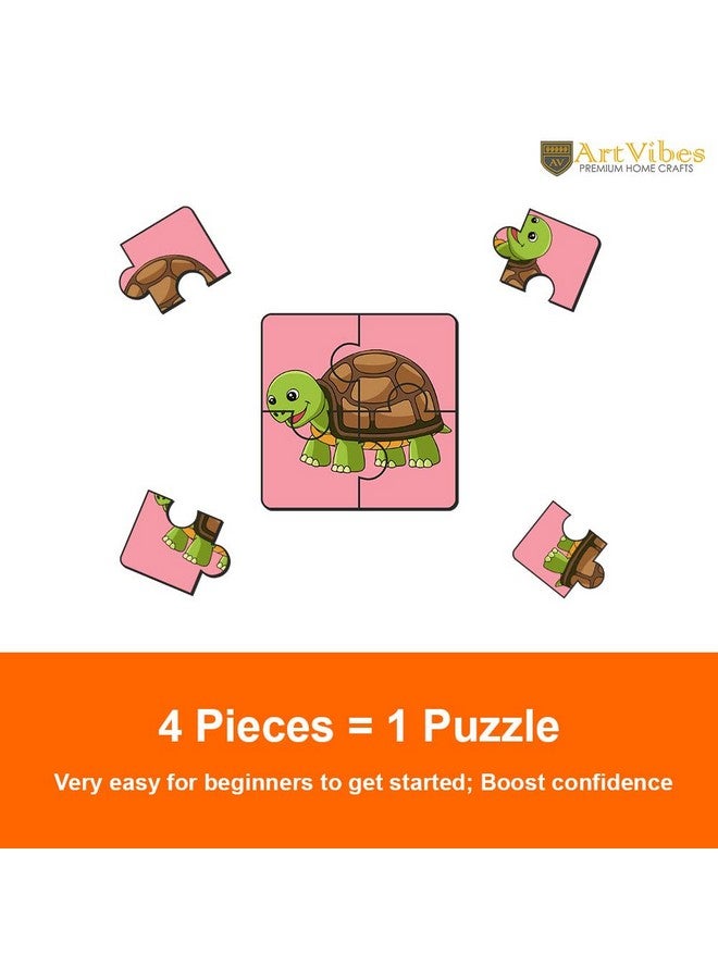 Artvibes Animals Wooden Jigsaw Puzzle Games for Children & Kids | Jigsaw Puzzles for Kids Age 2-5 | 4 Pieces Puzzles | Toddler's Wooden Puzzle (PZ_502NN), Set of 6 - Image 3