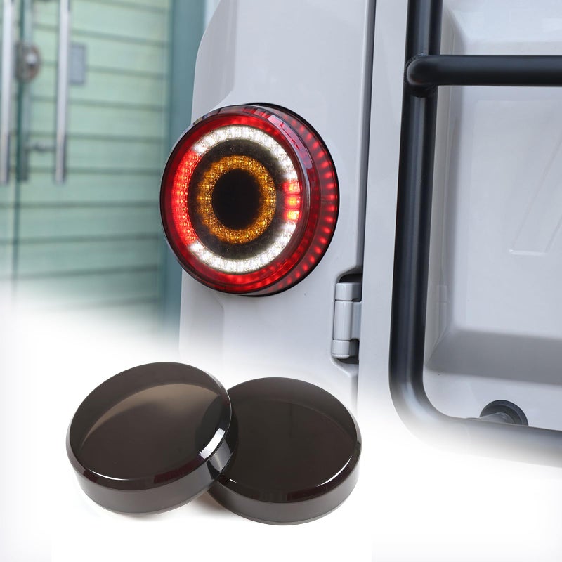 Hudiriy Car Smoked Tail Light Covers Compatible with Ineos Grenadier 20202024 Rear Lamp Light Shell Shade Tail Light Cover Protection Cover Accessories