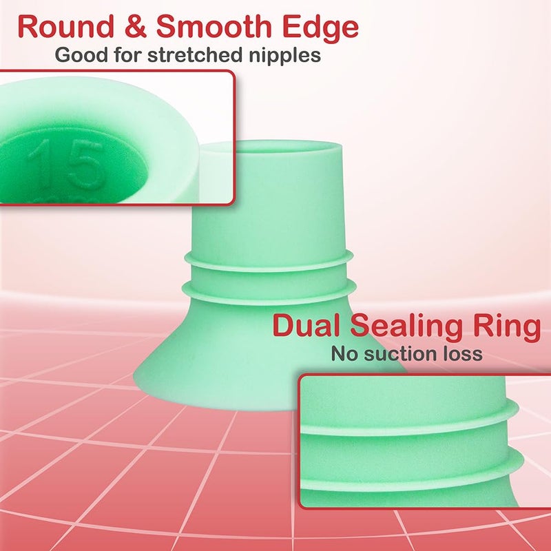 Nenesupply 1st Generation 15mm Flange Insert Compatible with Elvie Stride Flange Pump Parts Medela Momcozy Flange Spectra Willow Reduce 24mm to 15mm Use as Elvie Inserts Medela Insert - Image 4