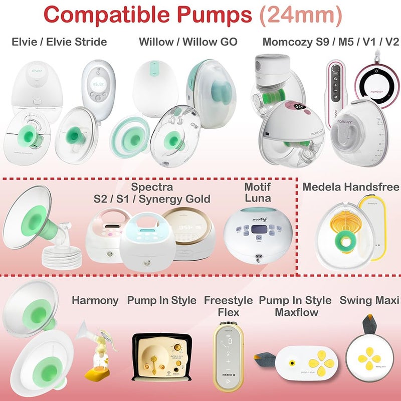 Nenesupply 1st Generation 15mm Flange Insert Compatible with Elvie Stride Flange Pump Parts Medela Momcozy Flange Spectra Willow Reduce 24mm to 15mm Use as Elvie Inserts Medela Insert - Image 5