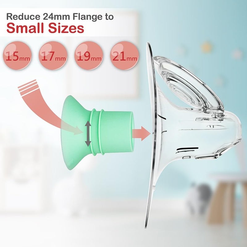 Nenesupply 1st Generation 15mm Flange Insert Compatible with Elvie Stride Flange Pump Parts Medela Momcozy Flange Spectra Willow Reduce 24mm to 15mm Use as Elvie Inserts Medela Insert - Image 2