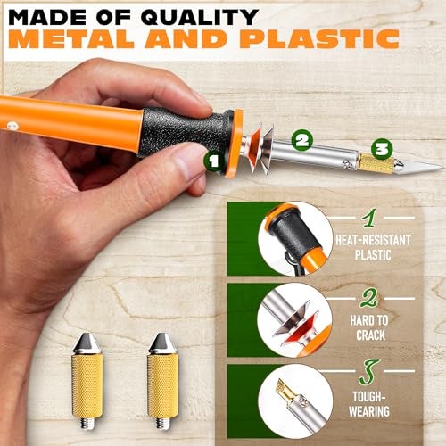 VIKROM 30W Electric Hot Knife Cutting Tool – Fast Heating Plastic Cutter Tool for Foam, Resin, Mesh | Includes 10 Blades, 2 Blade Holders, 1 Wood Burning Tip & Stand | Pumpkin Carving Kit for Craft Projects - Image 3