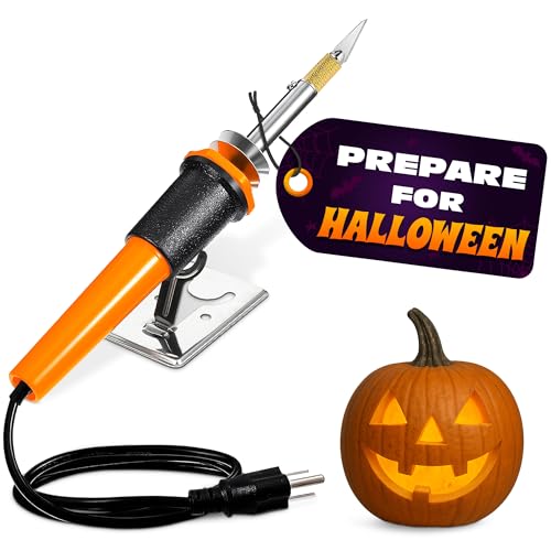 VIKROM 30W Electric Hot Knife Cutting Tool – Fast Heating Plastic Cutter Tool for Foam, Resin, Mesh | Includes 10 Blades, 2 Blade Holders, 1 Wood Burning Tip & Stand | Pumpkin Carving Kit for Craft Projects - Image 1