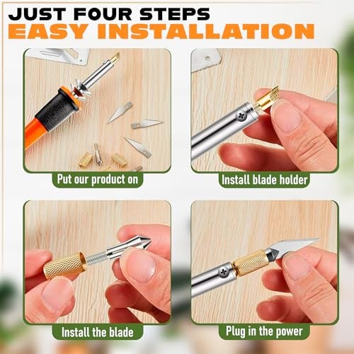 VIKROM 30W Electric Hot Knife Cutting Tool – Fast Heating Plastic Cutter Tool for Foam, Resin, Mesh | Includes 10 Blades, 2 Blade Holders, 1 Wood Burning Tip & Stand | Pumpkin Carving Kit for Craft Projects - Image 5
