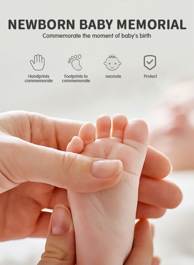 Baby Footprint Kit and Handprint Kit, Keepsake Decoration Gifts Personalized Non-Toxic DIY Infants Clay Souvenir Ornament Kit for Boys and Girls - Image 3