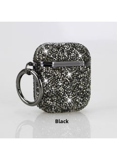 Flash Diamond 7 Color For AppleWireless Bluetooth Headset Airpods 1/2 Generation Protective Cover Pro 3 Generation Applicable Women-Color:Black-Model:Airpods 4th Generation [2024]