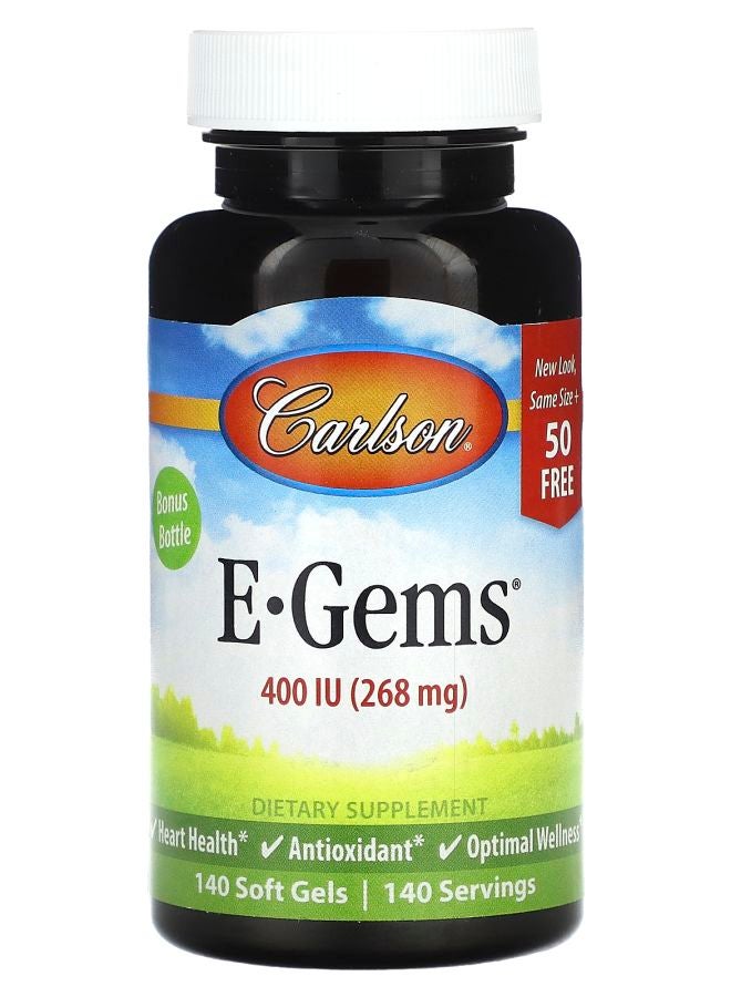 Carlson E-Gems 268 ملغ (400 وحدة دولية) 140 كبسولة لينة - Image 1