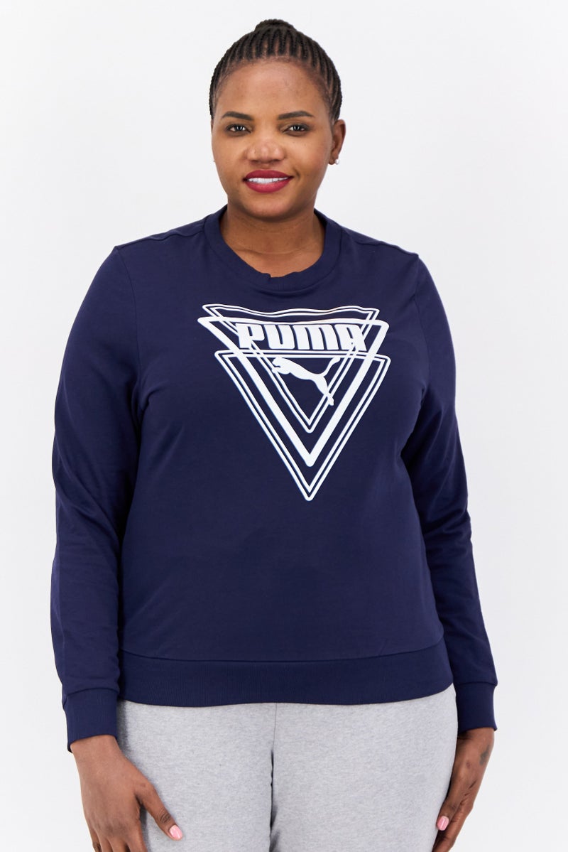 PUMA Women Regular Fit Long Sleeves Outdoor Sweatshirt, Navy - Image 1