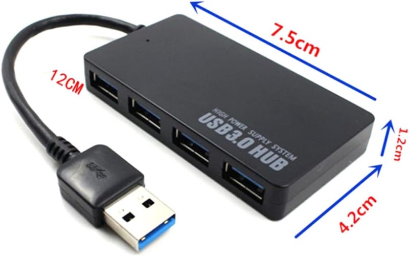 DOITOOL Ports USB Hub for Tablet High Speed USB with Backward Compatibility for Home Office Use Black USB Port Expander - Image 2