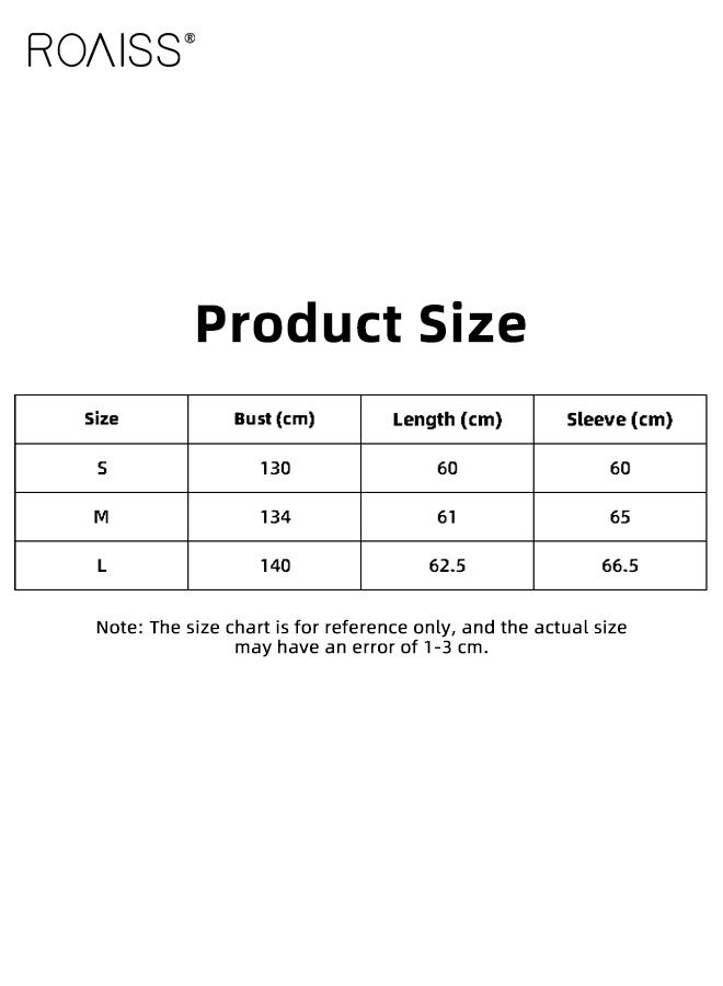 roaiss Women's Fashionable Loose-Fitting Batwing Sleeve Puffy Bomber Jacket Large Collar with Ruffled Design Long Sleeves with Zipper Front Elastic Cuffs Versatile for Everyday and Commute Wear - Image 5