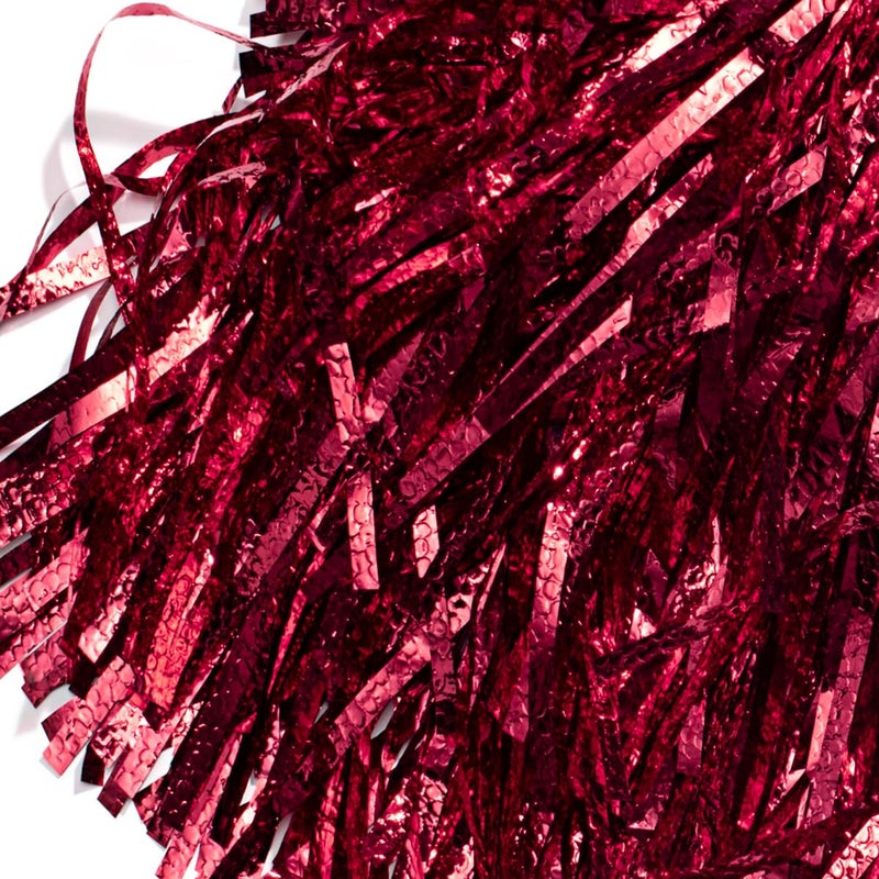 Anderson's Metallic Maroon Foil Textured School Spirit Shakers, Cheerleader Pom Poms, Football, Basketball, Homecoming, Squad, Team, Party, Dance, Club, Performance, Fan Celebration Pack of 10 - Image 4