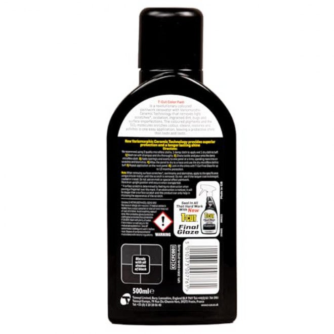 T-Cut 3 in 1 Color Fast Paintwork Restorer Car Polish, Black, 500 ml Simplified versatile design - Image 2
