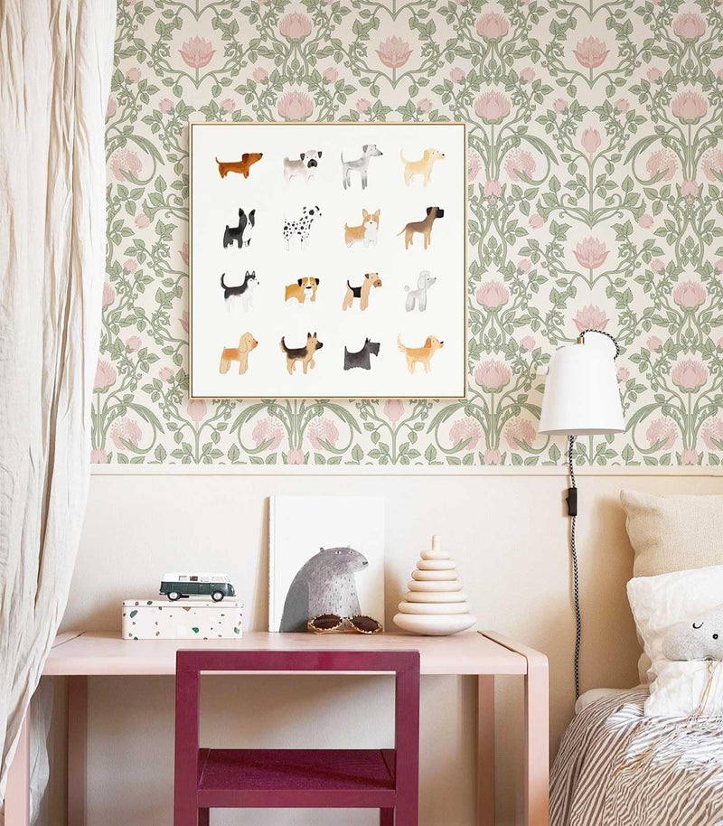 YXTII Peel and Stick Wallpaper Pink Floral Damask Wallpaper for Bedroom Decorative Self Adhesive Shelf Drawer Liner - Image 3