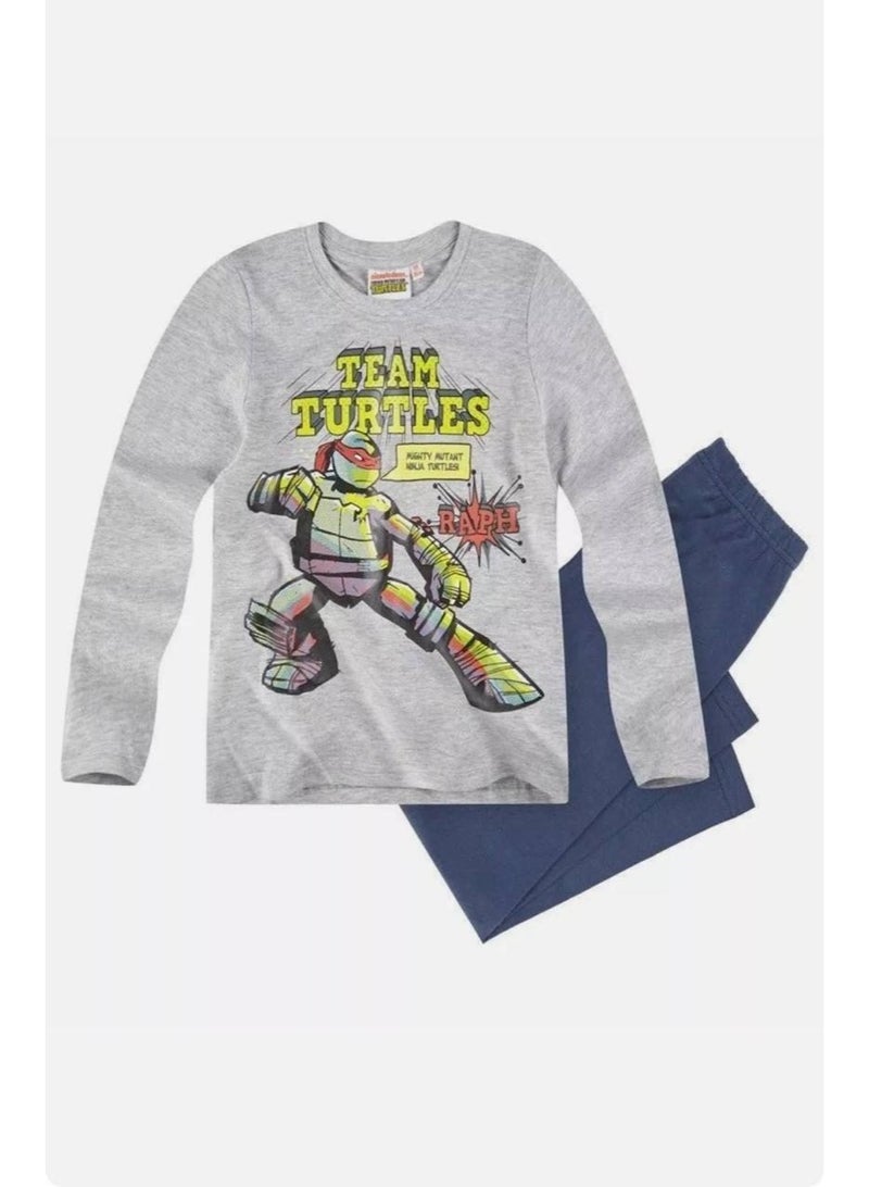 نينجا ترتلز طقم بيجامة أطفال بأكمام طويلة 100% قطن – كيدز تي في - Image 1