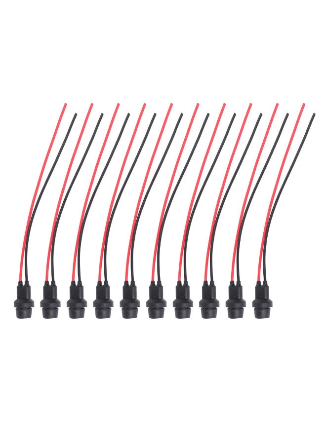10PCS T10 LED Bulbs Sockets Plug Wiring Harness Waterproofing Rubber Copper T10 LED Bulbs Wire Adapter for Cars Trucks Trailers Boats T10-5 - Image 1