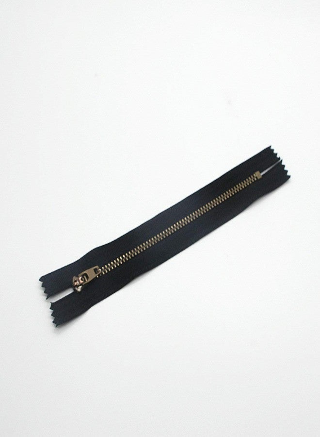 Leekayer 5# Metal Zipper for Jeans 8" Antique Brass Zipper 8 inch Close End Jeans Zippers 6pcs,(Black-Brass) - Image 5