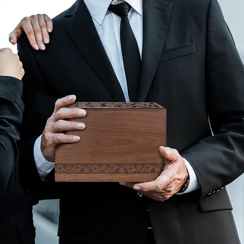 ADMLC Cremation Urns for Human Ashes Adult Male or Female, Funeral Memorial Urns for Ashes, Wooden Tree of Life Decorative Urns Box and Casket for Men Women Child, Burial Urn for Adults Up to 250 IBS - Image 4