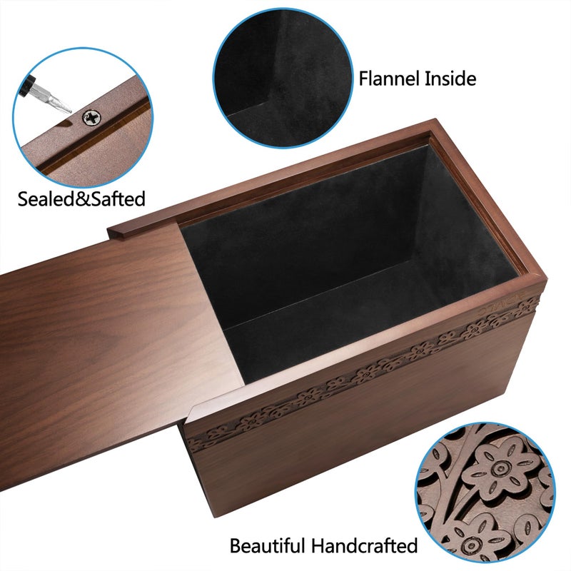 ADMLC Cremation Urns for Human Ashes Adult Male or Female, Funeral Memorial Urns for Ashes, Wooden Tree of Life Decorative Urns Box and Casket for Men Women Child, Burial Urn for Adults Up to 250 IBS - Image 3
