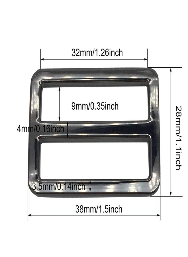 ZLYY 10 Pcs 1.26inch Metal Tri-Glide Slides Buckles Kit Square Ring Slide Adjusters Buckles for Bags DIY Accessories (Black) - Image 2
